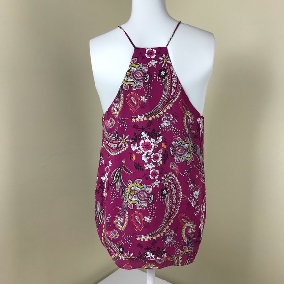 Paper Crane Pink Paisley Floral Layered Tank Top - Picture 4 of 8